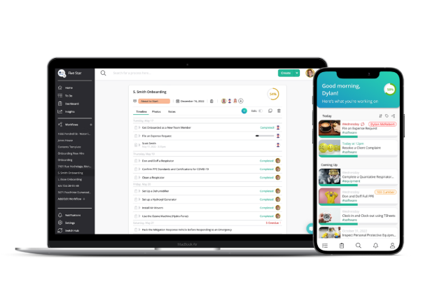 KnowHow's software solution displaying processes and guides.